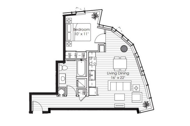 1x1 L S-1118 floor plan